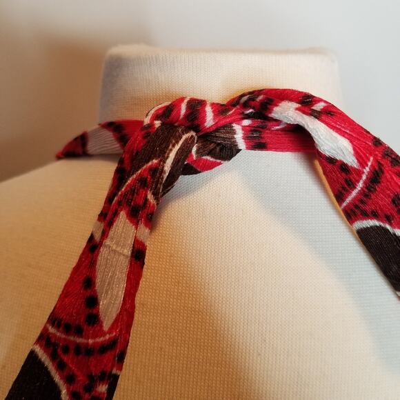 Athena Tankini Halter Top Swimsuit Size 12 Red Floral - Picture 4 of 6